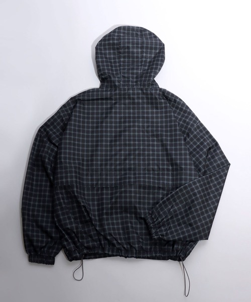 セール】チェック柄ワンポイント刺繍ダブルジップ パーカーブルゾン