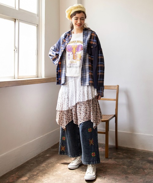 チャイハネ（チャイハネ）の「【チャイハネ】サリレアミディスカート（スカート・レディース・ブラック/ピンク/ホワイト/マスタード・FREE）」の6枚目の写真