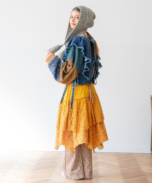 チャイハネ（チャイハネ）の「【チャイハネ】サリレアミディスカート（スカート・レディース・ブラック/ピンク/ホワイト/マスタード・FREE）」の10枚目の写真