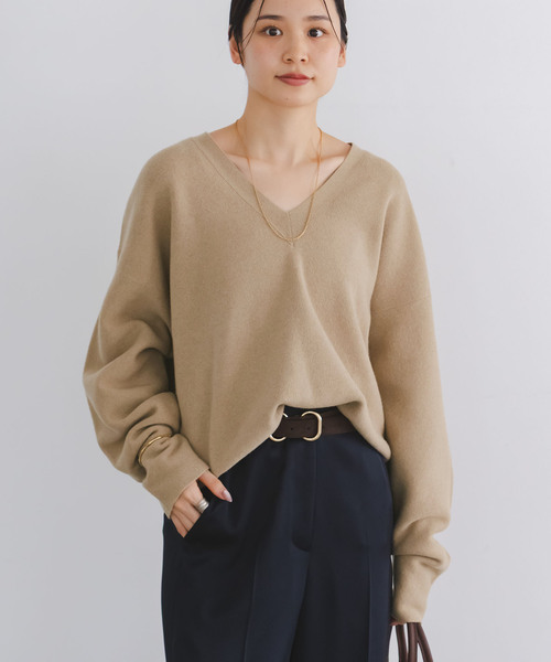 カシミヤMIX スムースVプルオーバー（ニット/セーター）｜NOBLE