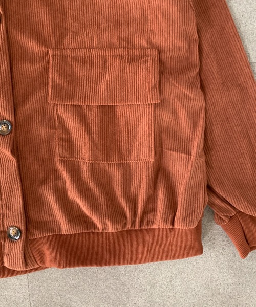 Mejoul（メジュール）の「ポケット付きオーバーサイズコーデュロイライトジャケット（ブルゾン・レディース・ピンク/ブラウン・M/L）」の14枚目の写真