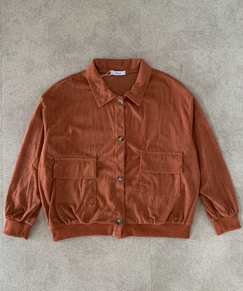 Mejoul（メジュール）の「ポケット付きオーバーサイズコーデュロイライトジャケット（ブルゾン・レディース・ピンク/ブラウン・M/L）」の16枚目の写真
