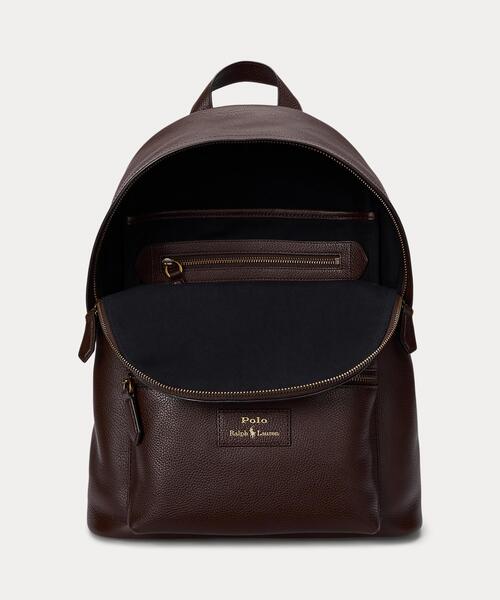 Polo Ralph Lauren ブラックレザーリュック スムース レザー バックパック（バックパック/リュック）｜POLO RALPH