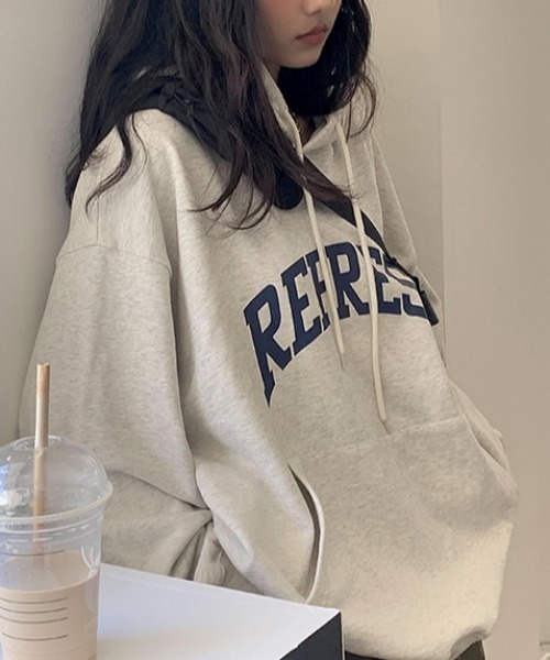 Teem Store(チームストア)の「レタリングオーバーサイズパーカー(パーカー・レディース・ブラウン/グレー/ネイビー/ライトグレー・M/L)」の2枚目の写真