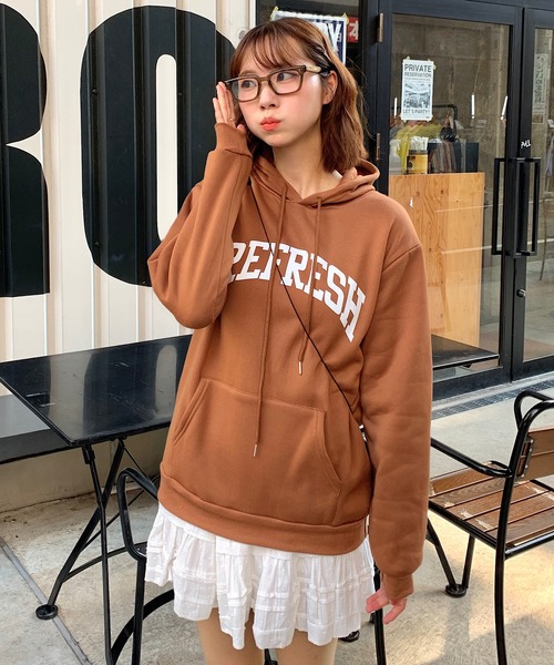 Teem Store(チームストア)の「レタリングオーバーサイズパーカー(パーカー・レディース・ブラウン/グレー/ネイビー/ライトグレー・M/L)」の19枚目の写真