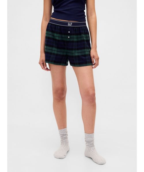 GAP（ギャップ）の「GAPロゴ フランネル ボクサーショートパンツ（ルームウェア/パジャマ・レディース・グリーン/ブルー/マルチ・XS/S/M/L/XXS）」の20枚目の写真