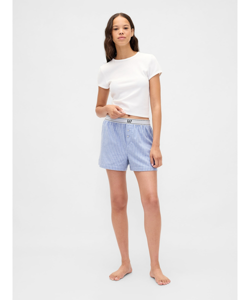 GAP（ギャップ）の「GAPロゴ フランネル ボクサーショートパンツ（ルームウェア/パジャマ・レディース・グリーン/ブルー/マルチ・XS/S/M/L/XXS）」の5枚目の写真