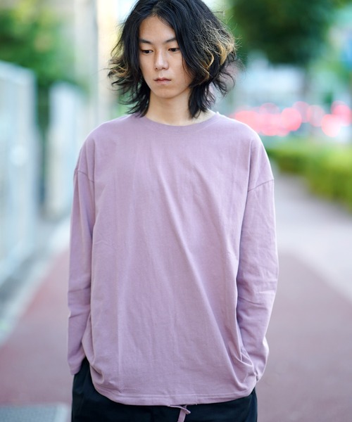 THE MILES（ザ マイルズ）の「裾スピンドルロングTEE Tシャツ（Tシャツ/カットソー・メンズ・ホワイト/ベージュ/グレー/ブラック/カーキ/ピンク・LARGE/MEDIUM）」の6枚目の写真