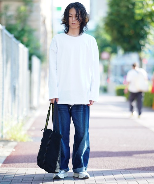 THE MILES（ザ マイルズ）の「裾スピンドルロングTEE Tシャツ（Tシャツ/カットソー・メンズ・ホワイト/ベージュ/グレー/ブラック/カーキ/ピンク・LARGE/MEDIUM）」の7枚目の写真