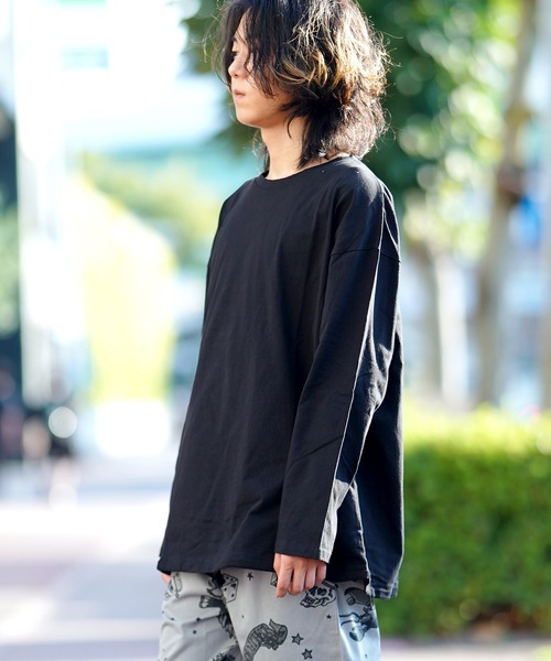 THE MILES（ザ マイルズ）の「裾スピンドルロングTEE Tシャツ（Tシャツ/カットソー・メンズ・ホワイト/ベージュ/グレー/ブラック/カーキ/ピンク・LARGE/MEDIUM）」の9枚目の写真