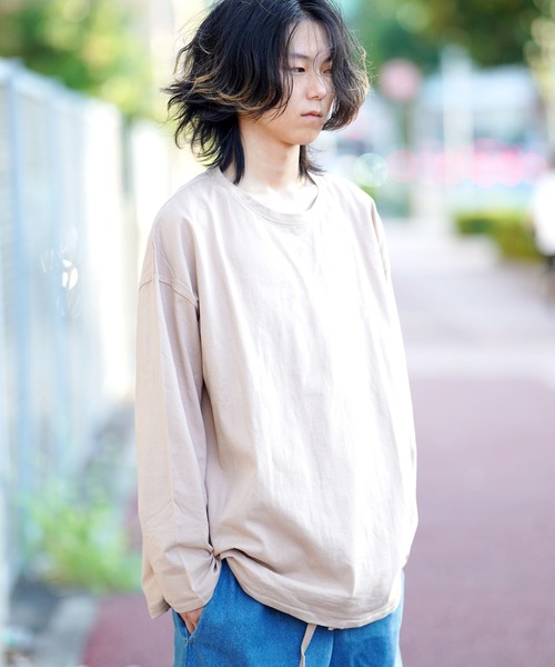 THE MILES（ザ マイルズ）の「裾スピンドルロングTEE Tシャツ（Tシャツ/カットソー・メンズ・ホワイト/ベージュ/グレー/ブラック/カーキ/ピンク・LARGE/MEDIUM）」の13枚目の写真