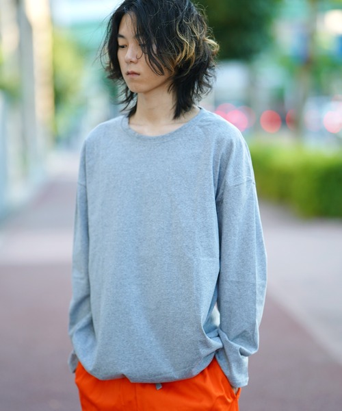 THE MILES（ザ マイルズ）の「裾スピンドルロングTEE Tシャツ（Tシャツ/カットソー・メンズ・ホワイト/ベージュ/グレー/ブラック/カーキ/ピンク・LARGE/MEDIUM）」の16枚目の写真