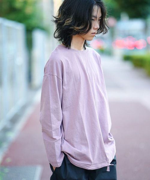 THE MILES（ザ マイルズ）の「裾スピンドルロングTEE Tシャツ（Tシャツ/カットソー・メンズ・ホワイト/ベージュ/グレー/ブラック/カーキ/ピンク・LARGE/MEDIUM）」の19枚目の写真