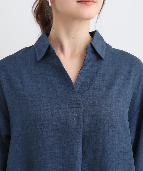 SHOO・LA・RUE(シューラルー)の「【S-LL/体型カバー】さらっとしたタッチが魅力 デニムライクチュニック(チュニック・レディース・ブルー系その他/ブルー・01/04/03/02)」の14枚目の写真