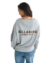 BILLABONG レディース BOAT NECK LOOSE CROP トレーナー 【LOOSE CROPPED】【2025年秋冬モデル】/ビラボンロゴバックプリントサイド切り替えドロップショルダースウェットトレーナー