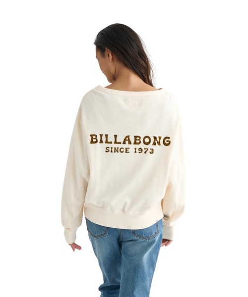BILLABONG(ビラボン)の「BILLABONG レディース BOAT NECK LOOSE CROP トレーナー 【LOOSE CROPPED】【2025年秋冬モデル】/ビラボンロゴバックプリントサイド切り替えドロップショルダースウェットトレーナー(スウェット・レディース・グレー/アイボリー/スミクロ・MEDIUM/LARGE)」の5枚目の写真