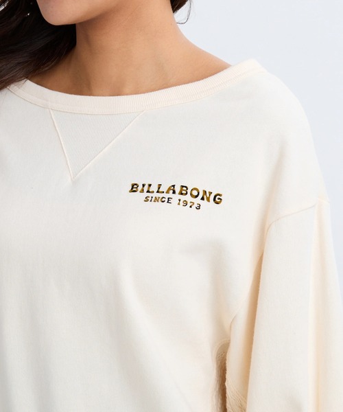 BILLABONG(ビラボン)の「BILLABONG レディース BOAT NECK LOOSE CROP トレーナー 【LOOSE CROPPED】【2025年秋冬モデル】/ビラボンロゴバックプリントサイド切り替えドロップショルダースウェットトレーナー(スウェット・レディース・グレー/アイボリー/スミクロ・MEDIUM/LARGE)」の6枚目の写真