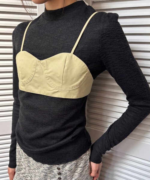 FUULLY STUDIO(フーリィーステューディオ)の「ハーフカップビスチェ(チューブトップ・レディース・イエロー/ブラック/ライトブルー・FREE)」の1枚目の写真