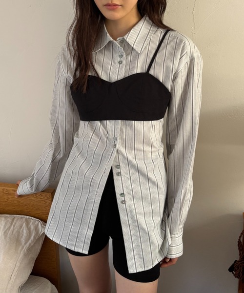 FUULLY STUDIO(フーリィーステューディオ)の「ハーフカップビスチェ(チューブトップ・レディース・イエロー/ブラック/ライトブルー・FREE)」の5枚目の写真