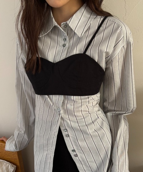 FUULLY STUDIO(フーリィーステューディオ)の「ハーフカップビスチェ(チューブトップ・レディース・イエロー/ブラック/ライトブルー・FREE)」の4枚目の写真