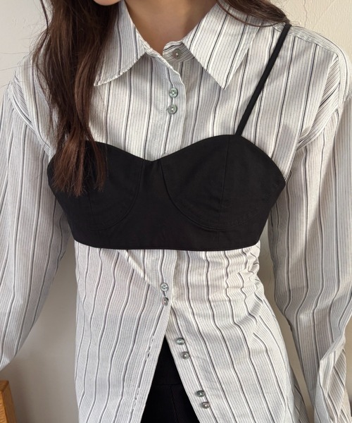 FUULLY STUDIO(フーリィーステューディオ)の「ハーフカップビスチェ(チューブトップ・レディース・イエロー/ブラック/ライトブルー・FREE)」の7枚目の写真