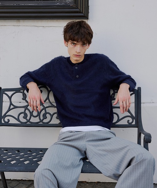 セール】henryneck knit/ヘンリーネックニット（ニット/セーター