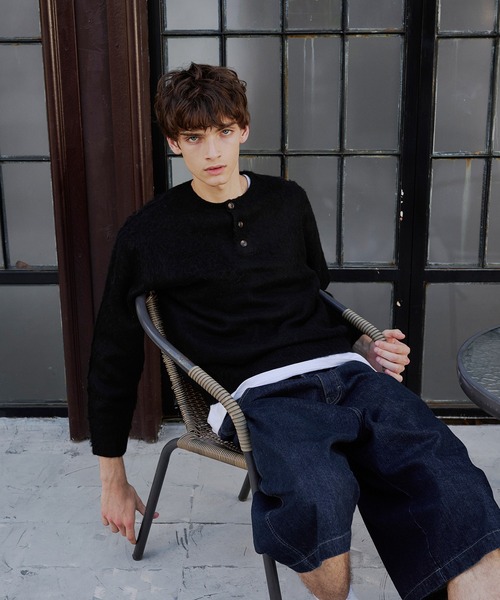 セール】henryneck knit/ヘンリーネックニット（ニット/セーター