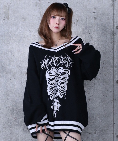 骨ロゴジャカードニット（ニット/セーター）｜Amilige（アミリージュ