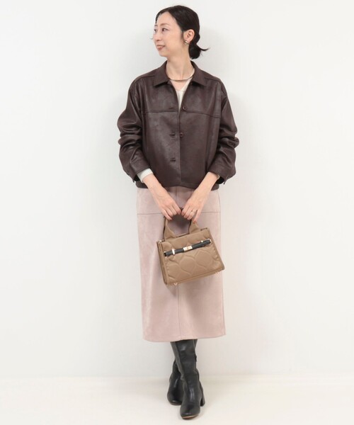 MICO COULIER（ミコクリエ）の「ストレッチレザージャケット（ブルゾン・レディース・キャメル/ブラウン・38）」の11枚目の写真