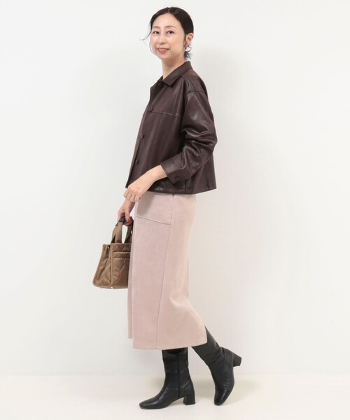 MICO COULIER（ミコクリエ）の「ストレッチレザージャケット（ブルゾン・レディース・キャメル/ブラウン・38）」の15枚目の写真