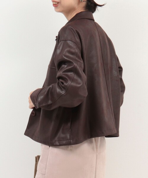 MICO COULIER（ミコクリエ）の「ストレッチレザージャケット（ブルゾン・レディース・キャメル/ブラウン・38）」の16枚目の写真