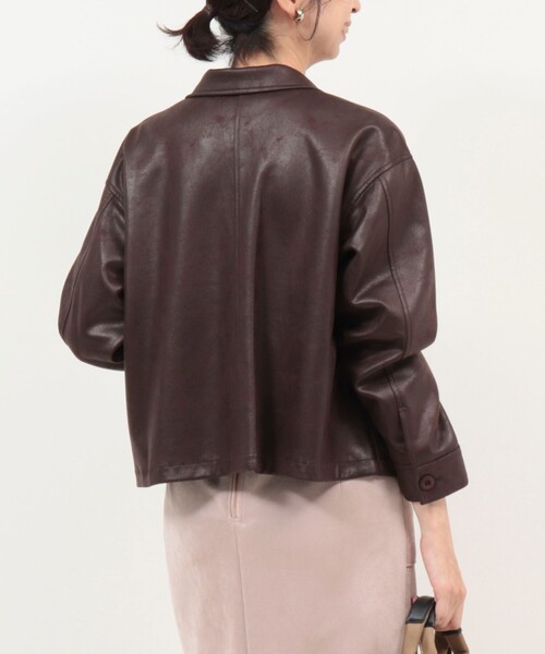 MICO COULIER（ミコクリエ）の「ストレッチレザージャケット（ブルゾン・レディース・キャメル/ブラウン・38）」の18枚目の写真