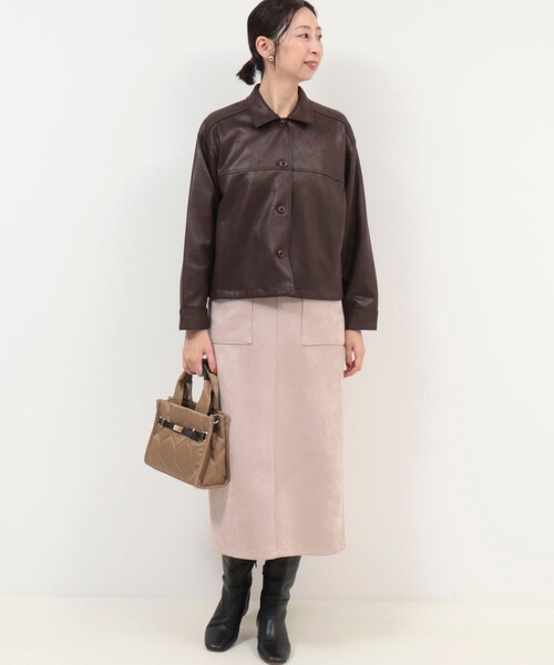 MICO COULIER（ミコクリエ）の「ストレッチレザージャケット（ブルゾン・レディース・キャメル/ブラウン・38）」の19枚目の写真