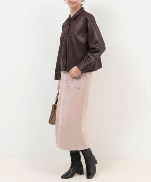 MICO COULIER（ミコクリエ）の「ストレッチレザージャケット（ブルゾン・レディース・キャメル/ブラウン・38）」の21枚目の写真