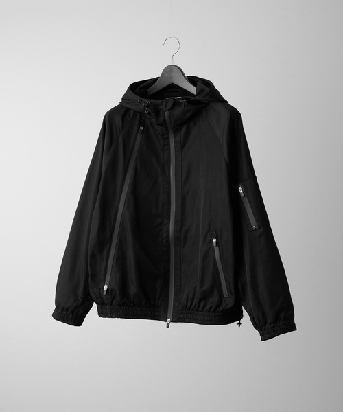 RUUBON(ルーボン)の「【RUUBON】 tech double zip hooded blouson / テックダブルジップフーデットブルゾン(ブルゾン・メンズ・ブラック・S/M/L)」の4枚目の写真