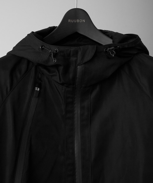 RUUBON(ルーボン)の「【RUUBON】 tech double zip hooded blouson / テックダブルジップフーデットブルゾン(ブルゾン・メンズ・ブラック・S/M/L)」の8枚目の写真