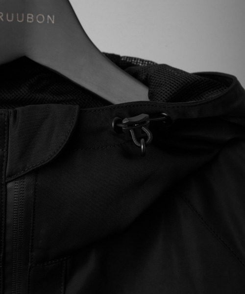 RUUBON(ルーボン)の「【RUUBON】 tech double zip hooded blouson / テックダブルジップフーデットブルゾン(ブルゾン・メンズ・ブラック・S/M/L)」の9枚目の写真
