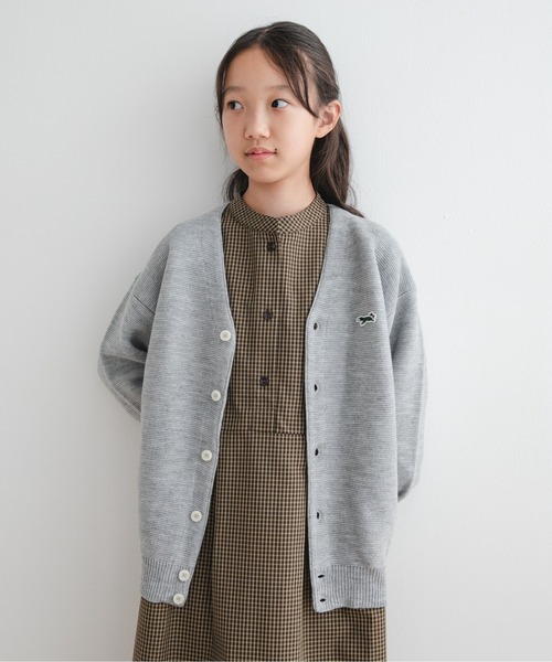 TOWNCRAFT(タウンクラフト)の「『WEB/一部店舗限定』『別注』PENNEYS×DOORS THE FOX Vネックカーディガン(KIDS)(カーディガン/ボレロ・キッズ・ブルー/グレー系その他/レッド・150)」の1枚目の写真