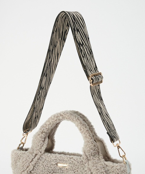 BARNYARDSTORM(バンヤードストーム)の「BARNYARDSTORM / ジャガードテープボアトート【WEB限定カラー】(トートバッグ・レディース・モカ/ホワイト/ライトグレー/グリーン・FREE)」の7枚目の写真