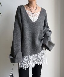 【WEB限定】深Vワイドスリーブプルオーバー