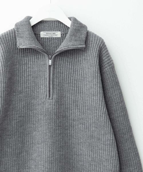 マルチサイズハーフジップニットプルオーバー（ニット/セーター