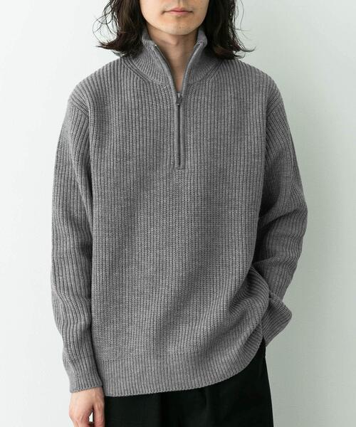 マルチサイズハーフジップニットプルオーバー（ニット/セーター