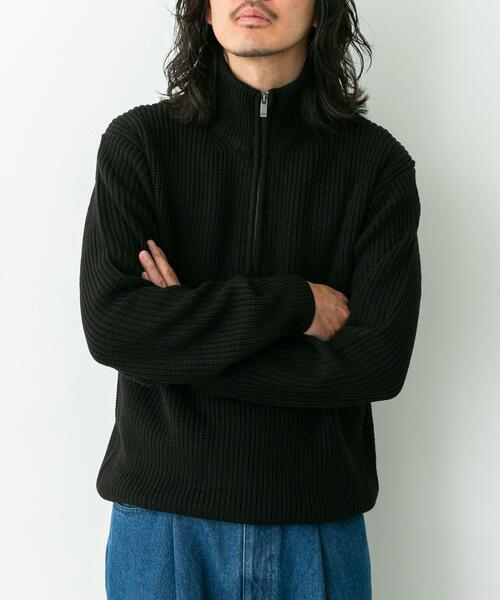 セール】マルチサイズハーフジップニットプルオーバー（ニット