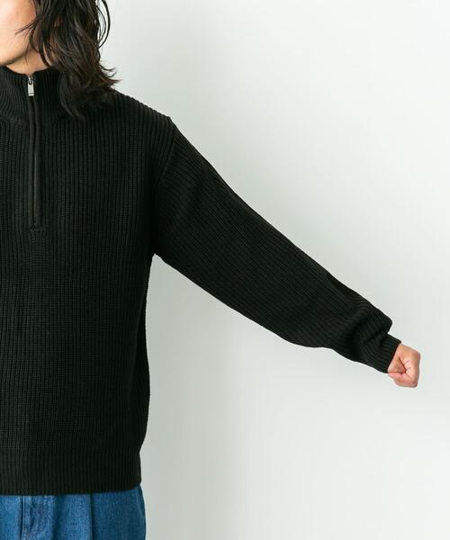 セール】マルチサイズハーフジップニットプルオーバー（ニット