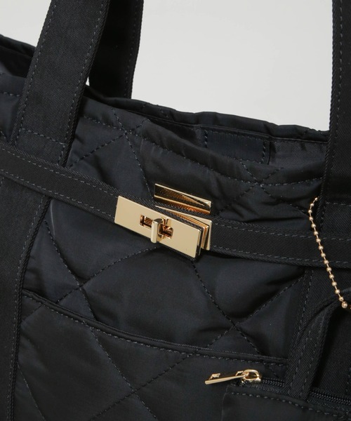 NANO universe(ナノユニバース)の「ミニバッグ付きキルティングトートバッグ(トートバッグ・レディース・ブラック/ブラウン・FREE)」の3枚目の写真