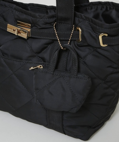 NANO universe(ナノユニバース)の「ミニバッグ付きキルティングトートバッグ(トートバッグ・レディース・ブラック/ブラウン・FREE)」の5枚目の写真