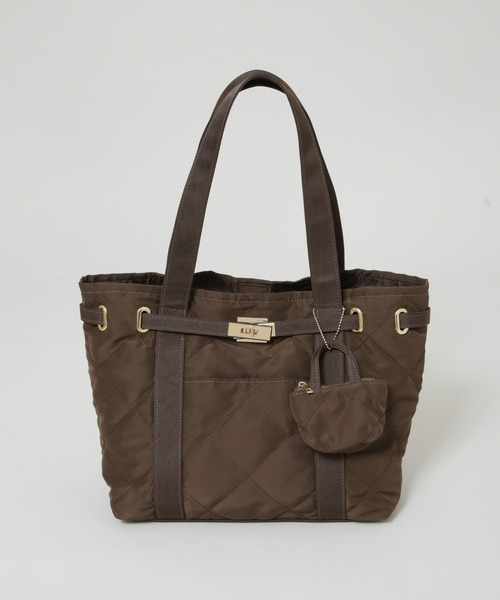NANO universe(ナノユニバース)の「ミニバッグ付きキルティングトートバッグ(トートバッグ・レディース・ブラック/ブラウン・FREE)」の8枚目の写真