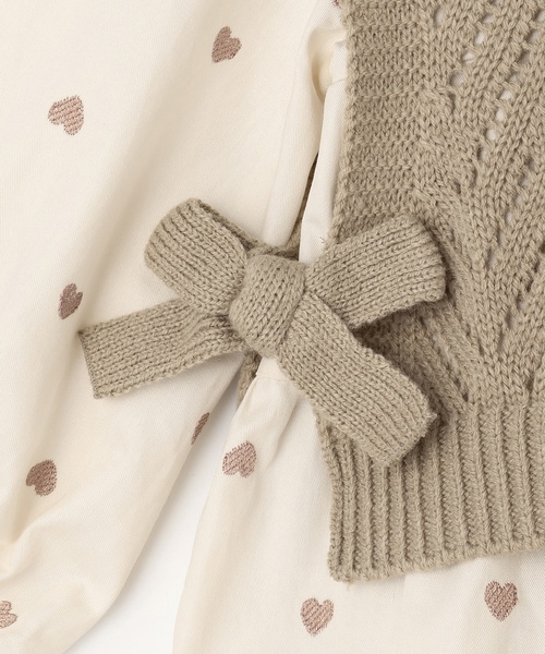 petit main（プティマイン）の「【リンク】ベストつきティアードワンピース(キッズサイズ)（シャツワンピース・キッズ・アイボリー/ブラウン/モカ・80ｃｍ/110cm/120cm/100cm/90cm/130cm）」の12枚目の写真