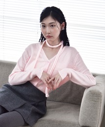 Y/lim（イリム）の「スリムマフラー付き透かし編みカーディガン（カーディガン/ボレロ）」