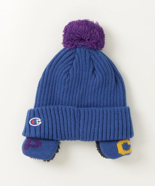Champion(チャンピオン)の「champion kids / リブ耳付きワッチ / 438-0065(ニットキャップ/ビーニー・キッズ・グリーン/ネイビー/ブラック/ブルー・FREE)」の4枚目の写真